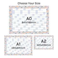 Horizontal 2025 Paper Wall Planner | Floral Flutter