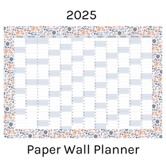 Vertical 2025 Paper Wall Planner | Floral Flutter
