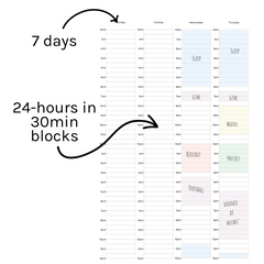 Loose Leaf A5 Planner Inserts 120gsm | Timeblocking Weekly