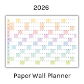 Horizontal 2026 Paper Wall Planner | Julie's Rainbow