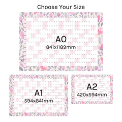Horizontal 2025 Paper Wall Planner | Lavender Bloom