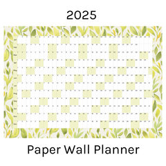 Horizontal 2025 Paper Wall Planner | Lemon Leaf