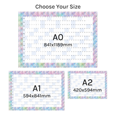 Horizontal 2025 Paper Wall Planner | Mermaid Tail