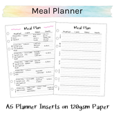 A5 Planner Inserts 120gsm | Nifty Meal Plan