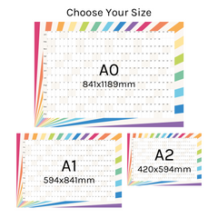 Horizontal 2025 Paper Wall Planner | Rainbow Burst