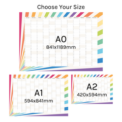 Vertical 2025 Paper Wall Planner | Rainbow Burst