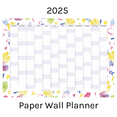 Vertical 2025 Paper Wall Planner | Scribble Splash