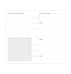 Filofax Loose Leaf Refill | Personal Project Management close plain