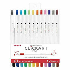 JOURNAL JUNKIES Zebra Pens Click Art Pack of 12 Brights Red