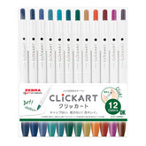 JOURNAL JUNKIES Zebra Pens Click Art Pack of 12 Dark Green