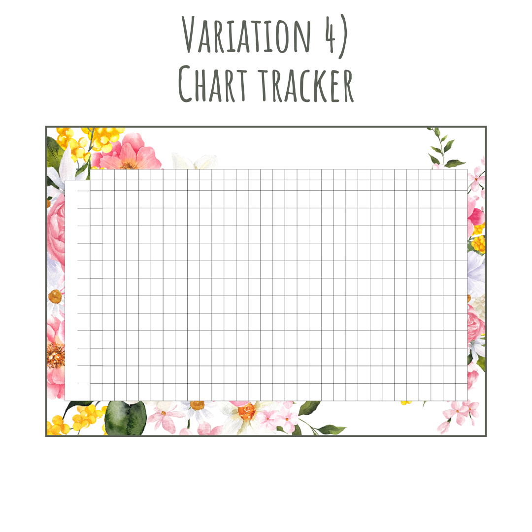 Pretty Floral A5 120gsm Planner Insert | Habit Tracker