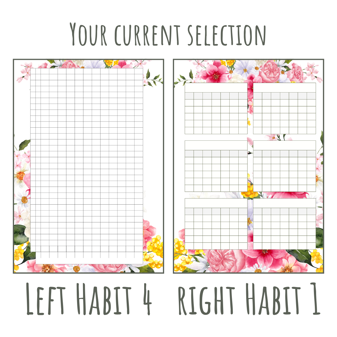 Pretty Floral A5 120gsm Planner Insert | Habit Tracker