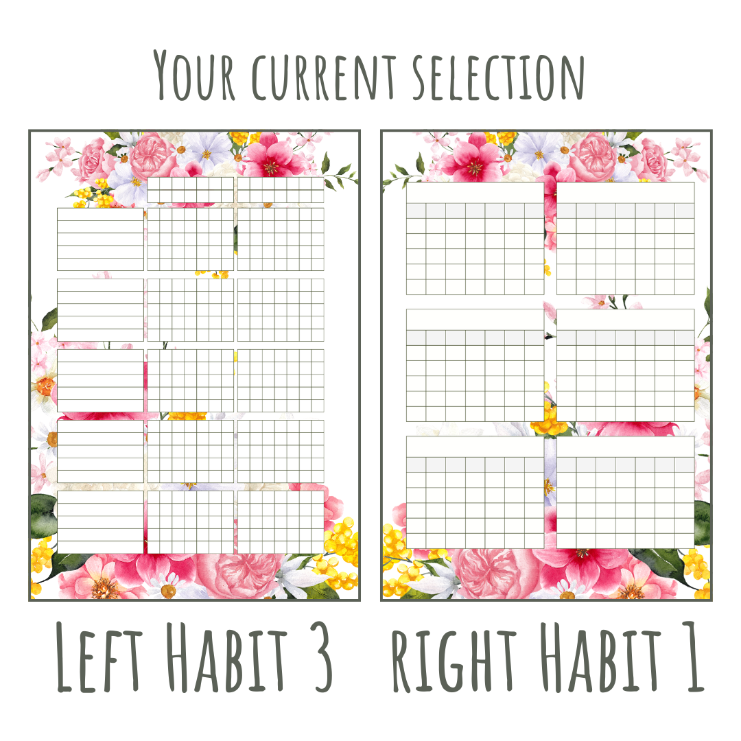 Pretty Floral A5 120gsm Planner Insert | Habit Tracker