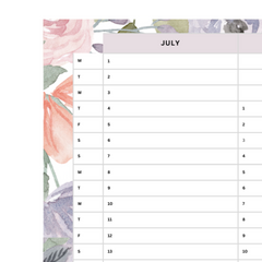 Jul-Dec 2024 Wall Planner | Soft Petal