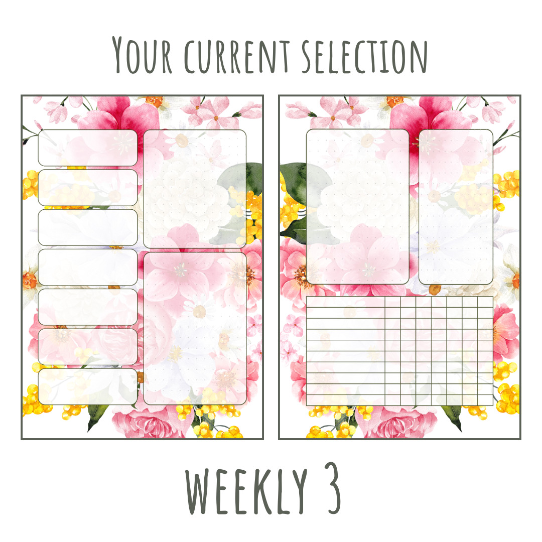 Pretty Floral A5 120gsm Planner Insert | Weekly Spread