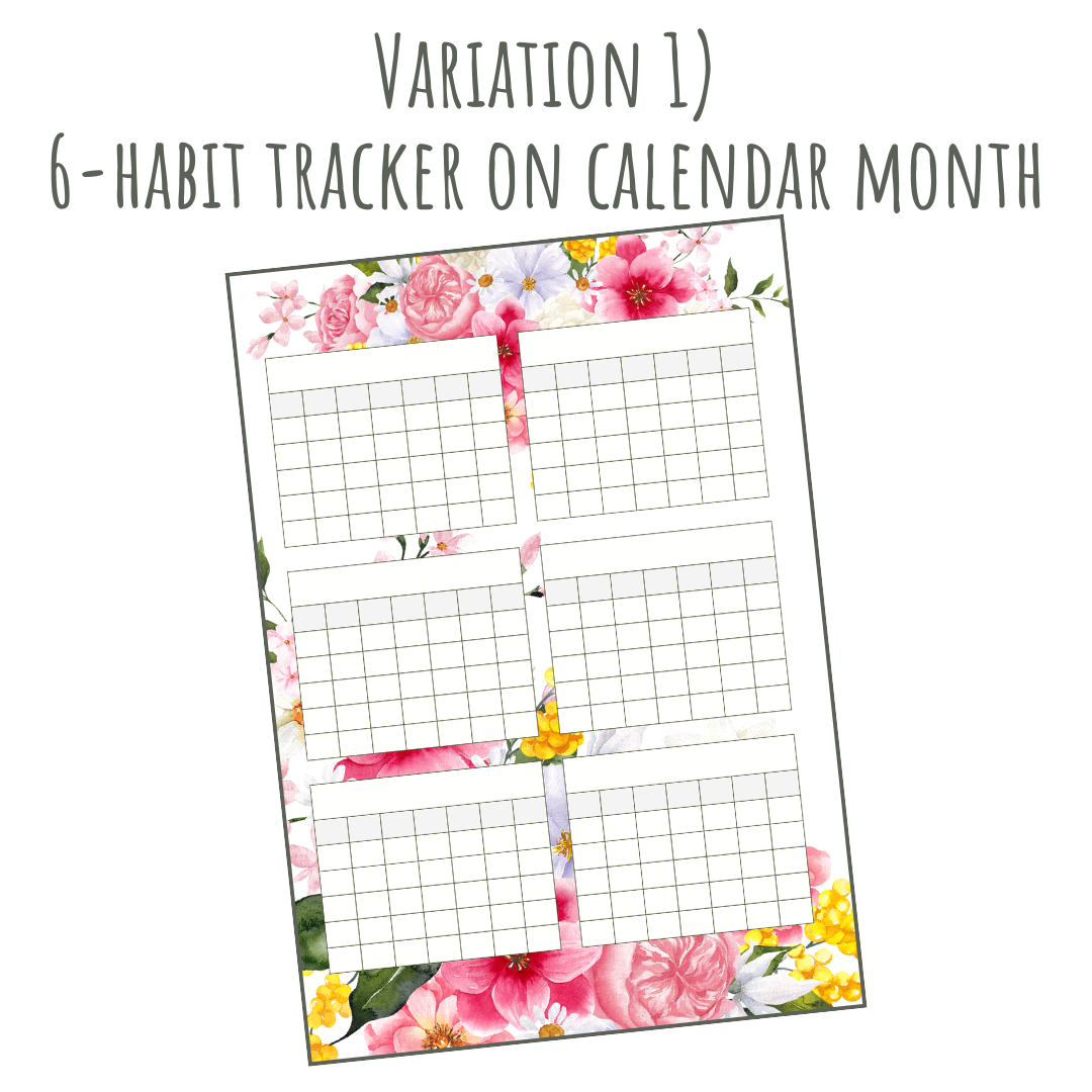 Pretty Floral A5 120gsm Planner Insert | Habit Tracker