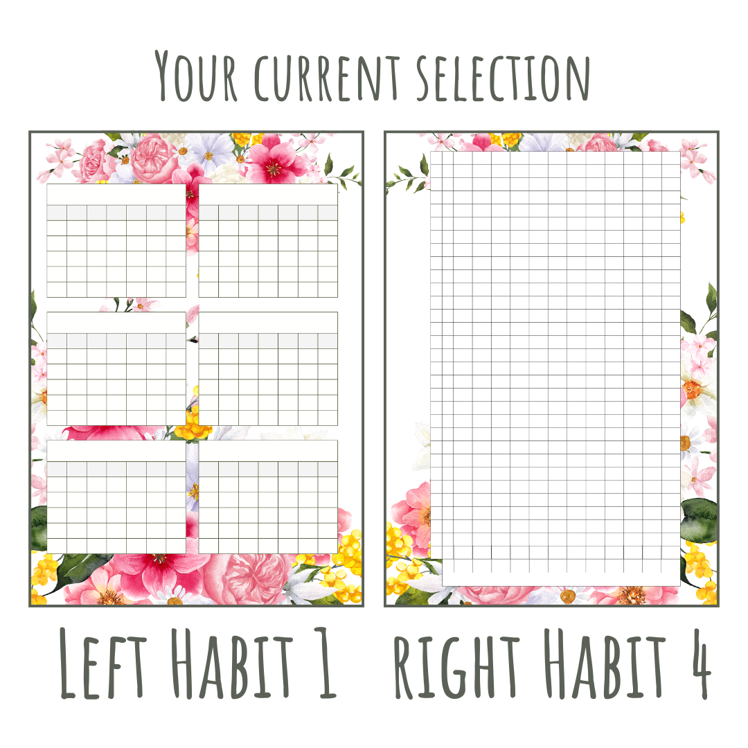 Pretty Floral A5 120gsm Planner Insert | Habit Tracker