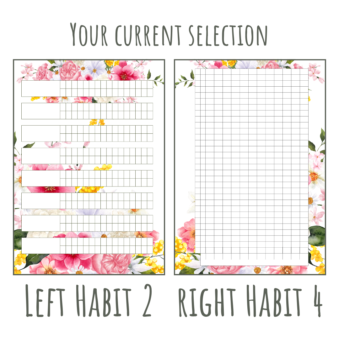 Pretty Floral A5 120gsm Planner Insert | Habit Tracker