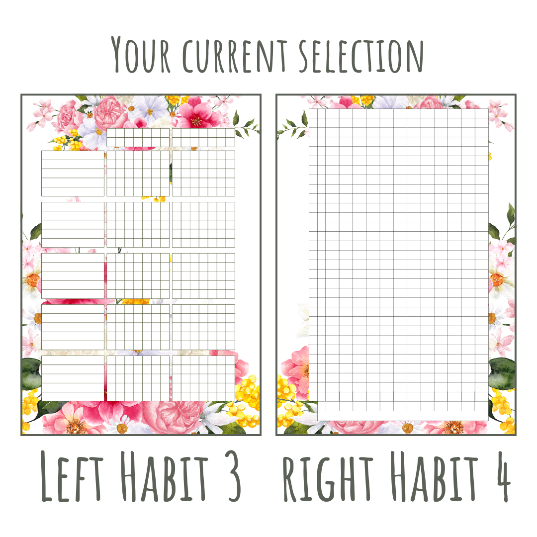 Pretty Floral A5 120gsm Planner Insert | Habit Tracker