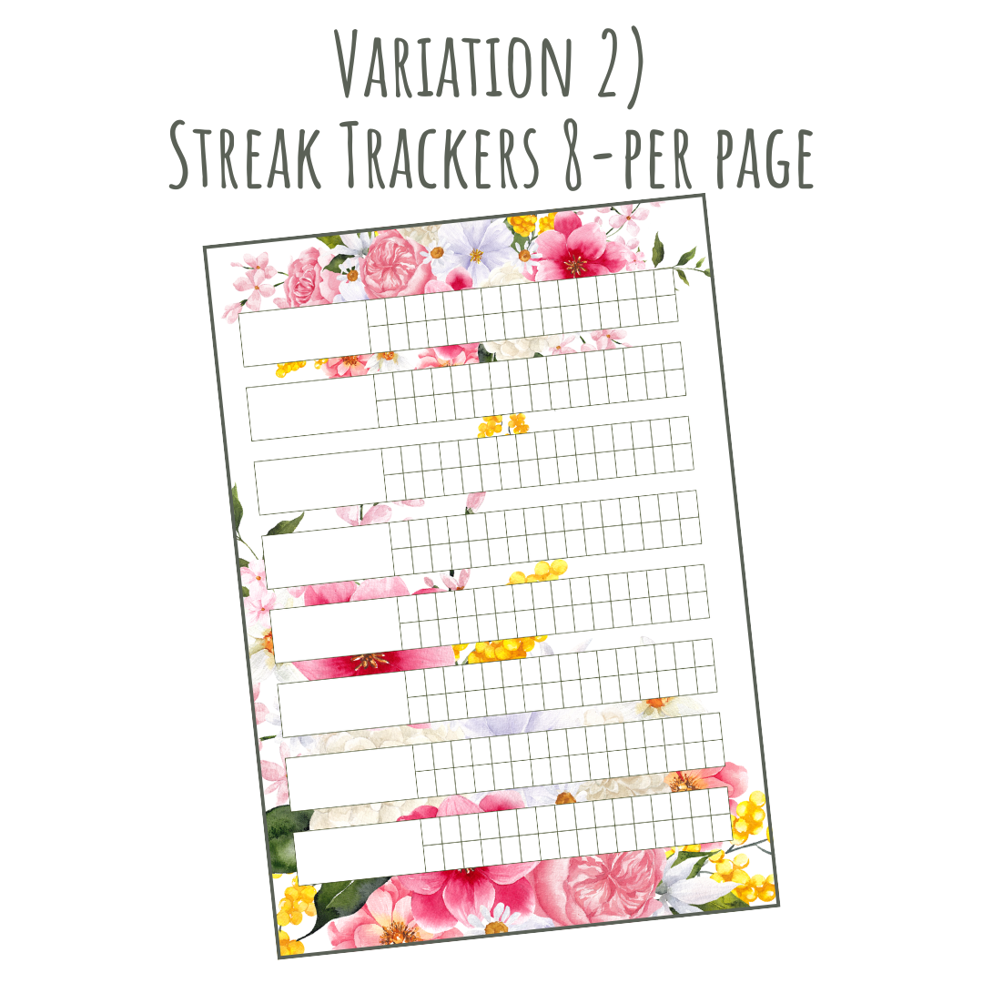Pretty Floral A5 120gsm Planner Insert | Habit Tracker