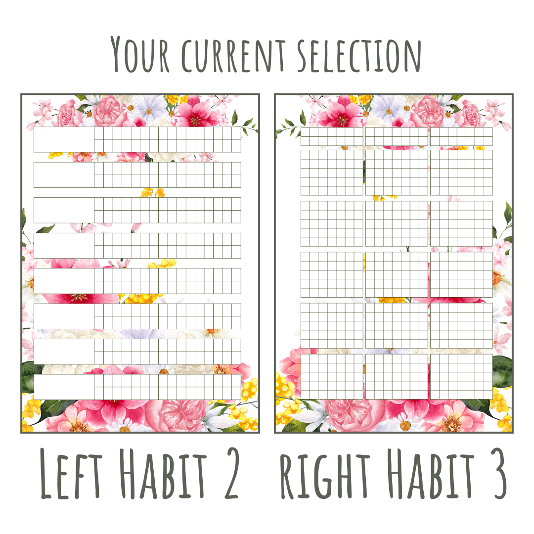 Pretty Floral A5 120gsm Planner Insert | Habit Tracker