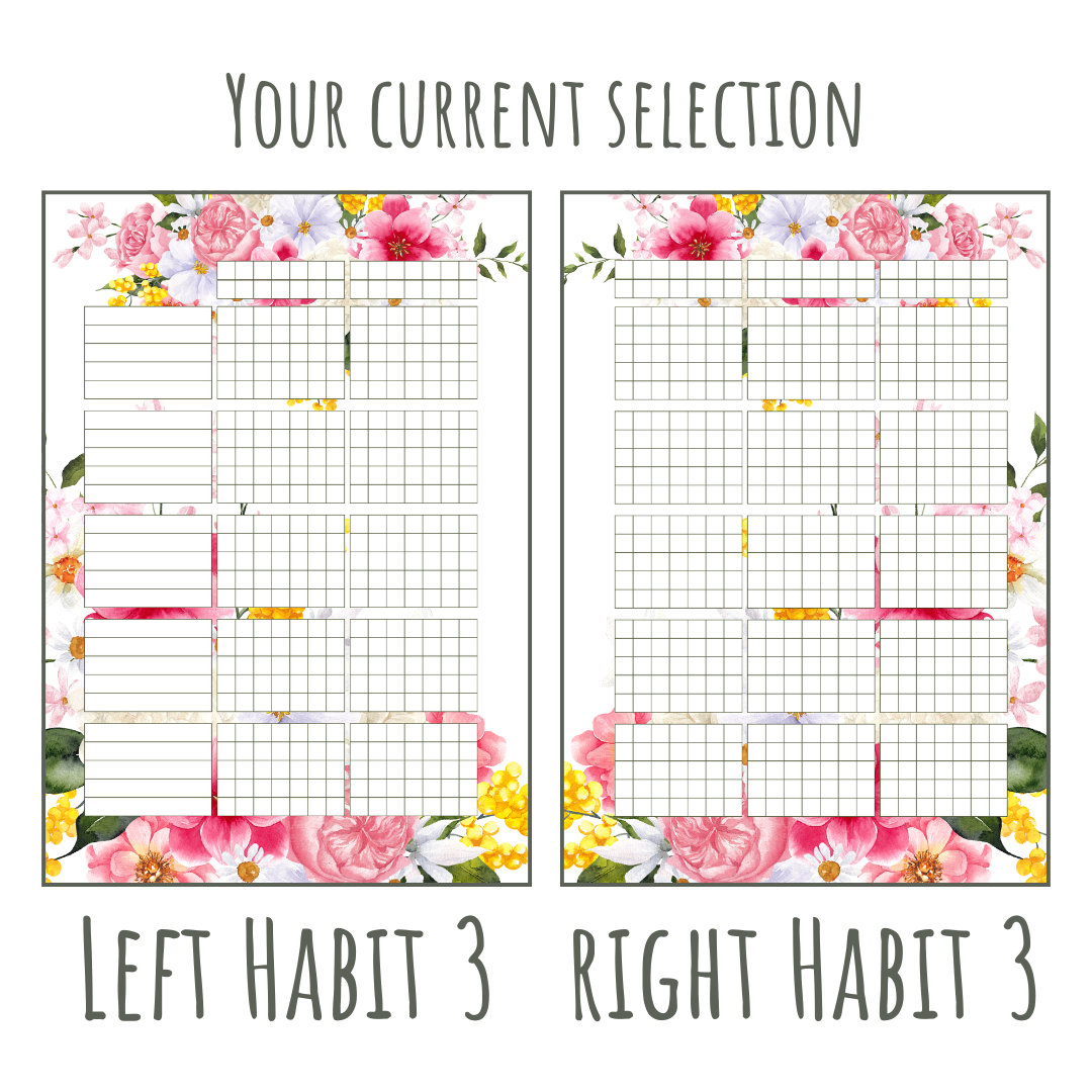 Pretty Floral A5 120gsm Planner Insert | Habit Tracker