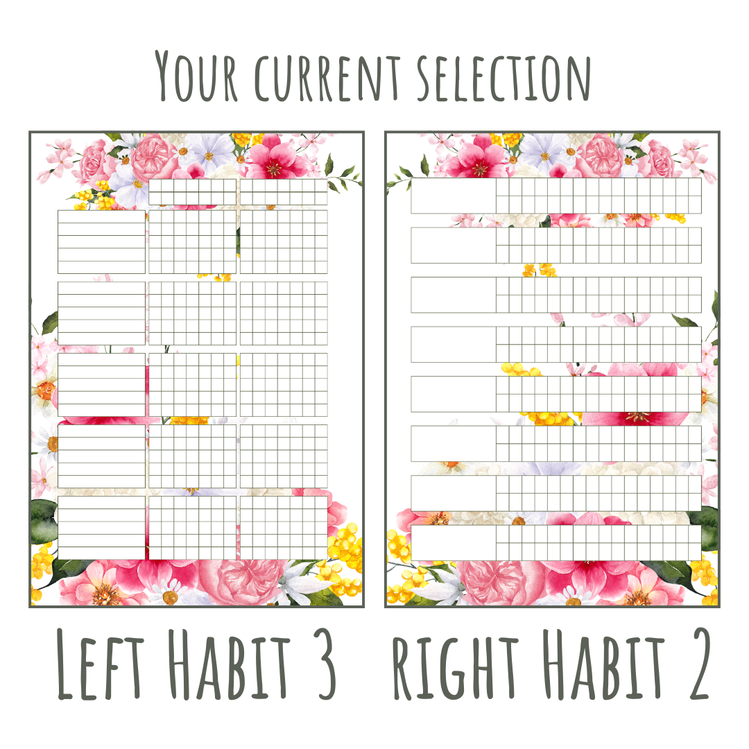 Pretty Floral A5 120gsm Planner Insert | Habit Tracker