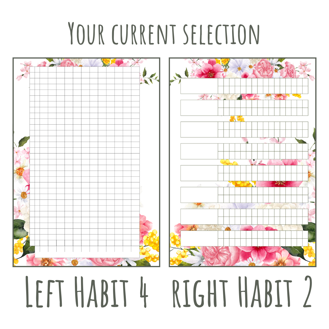 Pretty Floral A5 120gsm Planner Insert | Habit Tracker
