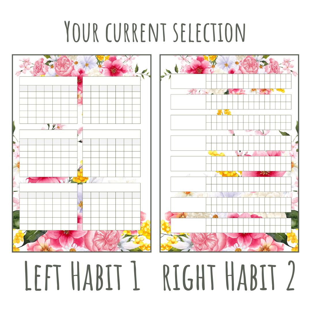 Pretty Floral A5 120gsm Planner Insert | Habit Tracker