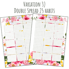 Pretty Floral A5 120gsm Planner Insert | Habit Tracker