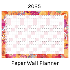 Horizontal 2025 Paper Wall Planner | Autumn Harvest