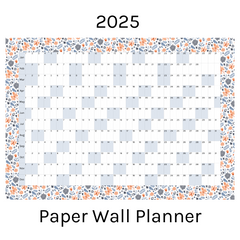Horizontal 2025 Paper Wall Planner | Floral Flutter