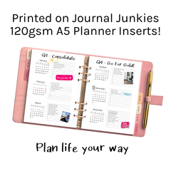 Loose Leaf A5 Planner Inserts 120gsm | 2026 Sectioned Yearly Log