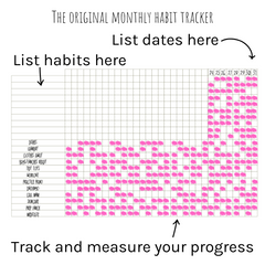 Loose Leaf A5 Planner Inserts 120gsm | Original Grid Habit Tracker
