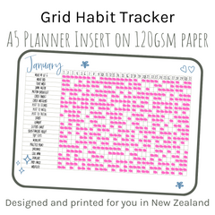 Loose Leaf A5 Planner Inserts 120gsm | Original Grid Habit Tracker
