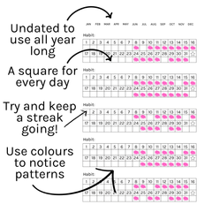 Loose Leaf A5 Planner Inserts 120gsm | Monthly Streak Tracker