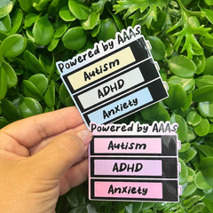 Powered by AAAs | Vinyl, Laminated Sticker