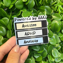 Powered by AAAs | Vinyl, Laminated Sticker