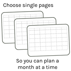 Loose Leaf A5 Planner Inserts 120gsm | Undated Monthly Calendar Log