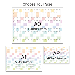 Horizontal 2026 Paper Wall Planner | Julie's Rainbow
