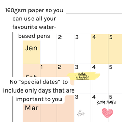 Horizontal 2026 Paper Wall Planner | Julie's Rainbow