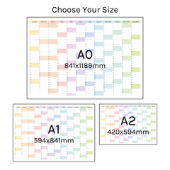 Vertical 2026 Paper Wall Planner | Julie's Rainbow