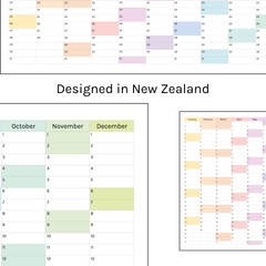 Vertical 2026 Paper Wall Planner | Julie's Rainbow