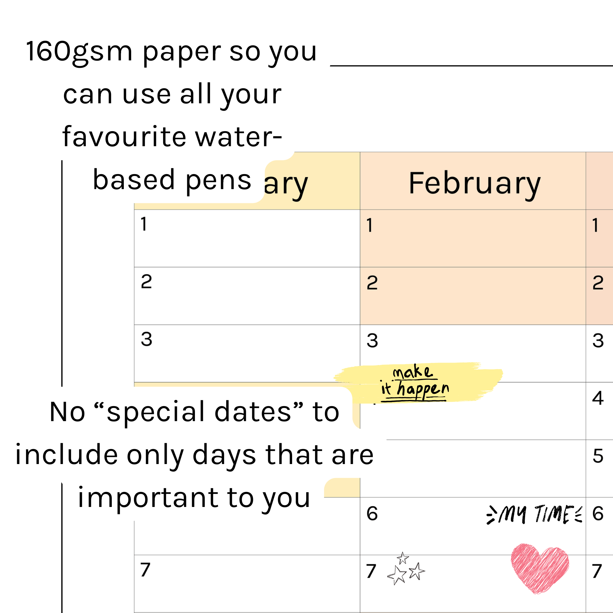 Vertical 2026 Paper Wall Planner | Julie's Rainbow