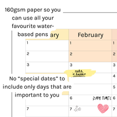 Vertical 2026 Paper Wall Planner | Julie's Rainbow