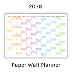 Vertical 2026 Paper Wall Planner | Julie's Rainbow