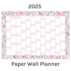 Vertical 2025 Paper Wall Planner | Lavender Bloom