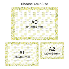 Horizontal 2025 Paper Wall Planner | Lemon Leaf
