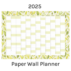 Vertical 2025 Paper Wall Planner | Lemon Leaf
