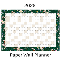 Horizontal 2025 Paper Wall Planner | Mushroom Meadow